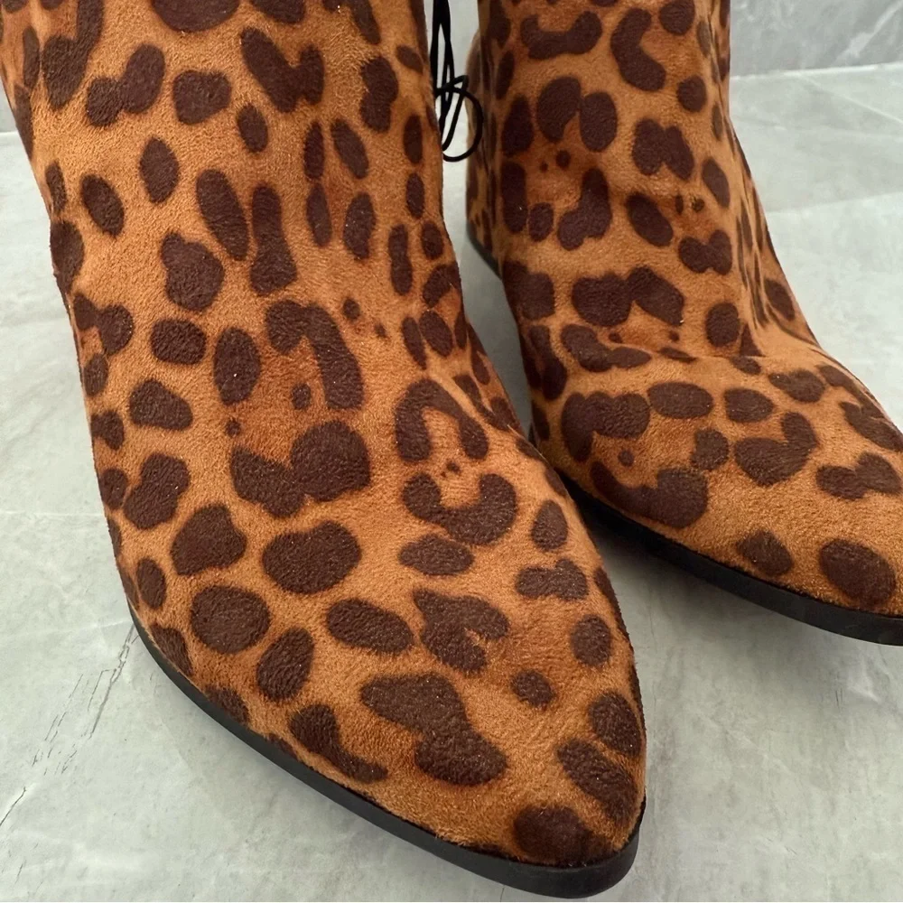 Women’s A New Day Target The Valerie Microsuede City Ankle Leopard Print Booties